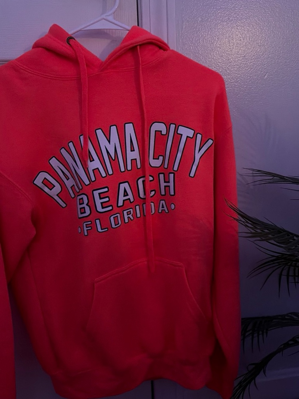 Panama City Beach Graphic Pullover Hoodie - Coral Pink